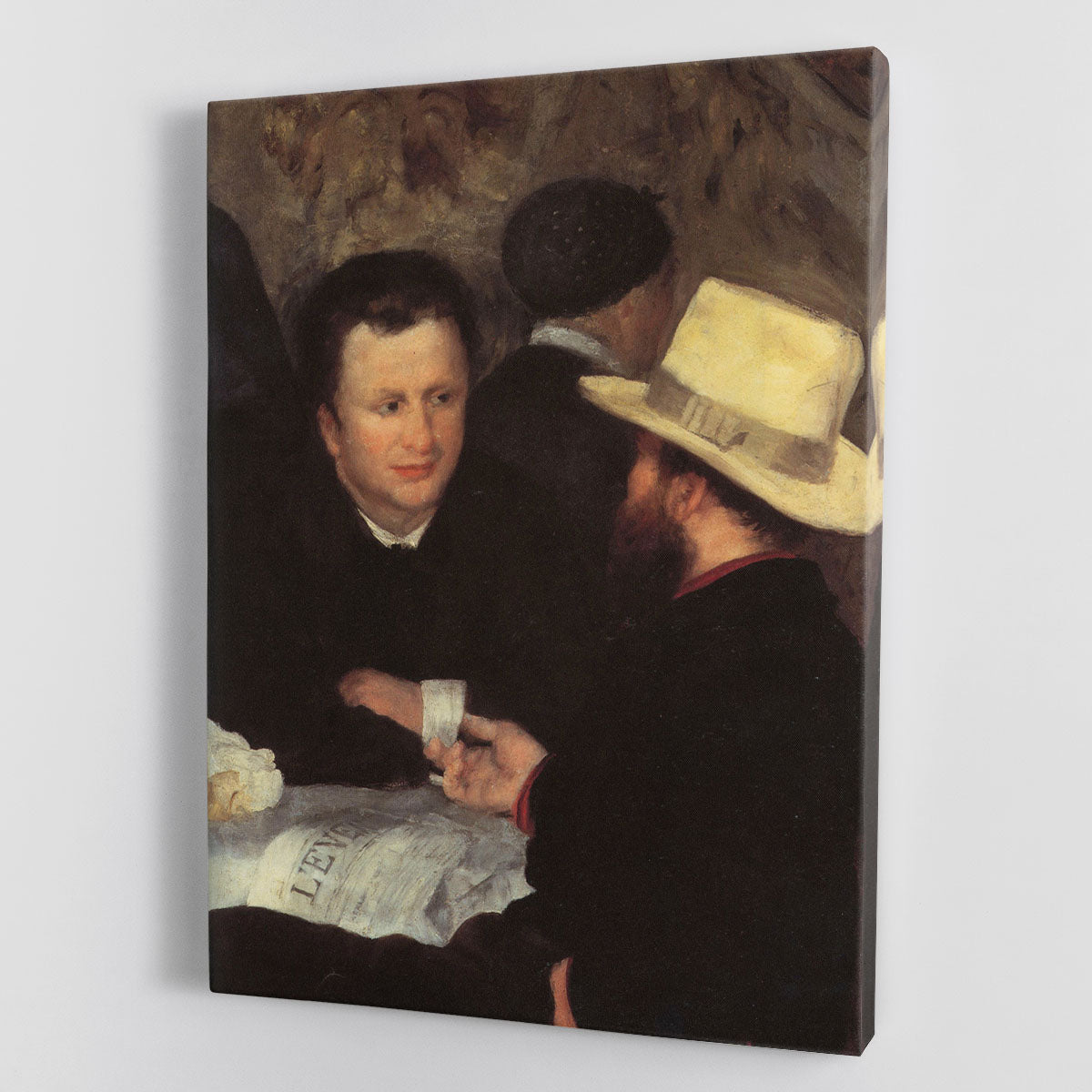 Canvas print of Renoir's 'The Mother of Cabaret', showcasing vibrant colors and lively characters in a Parisian cabaret scene.